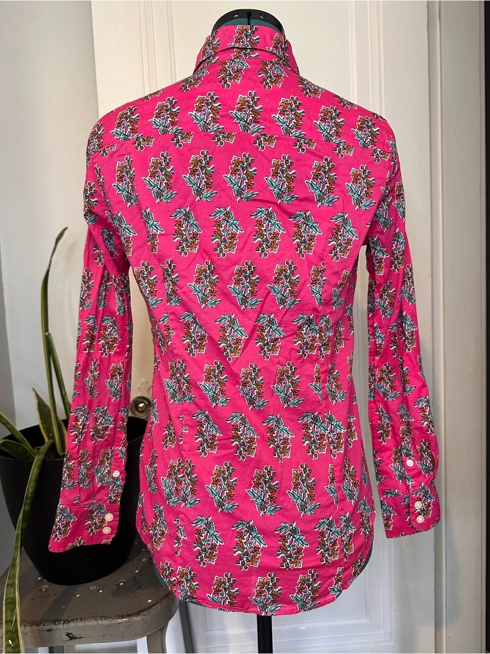 J. Crew Pink Floral Button-Down Shirt
